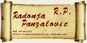 Radonja Panzalović vizit kartica